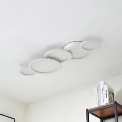 Lucande LED-Deckenleuchte Diala, weiß, Metall, 96 cm