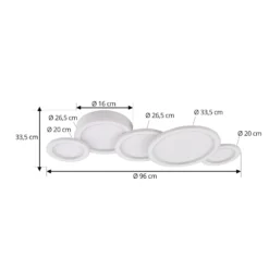 Lucande LED-Deckenleuchte Diala, weiß, Metall, 96 cm