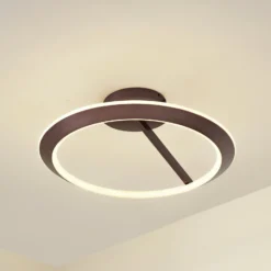 Lucande LED-Deckenleuchte Eldra, kaffeebraun, Ø 55 cm, CCT