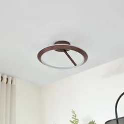 Lucande LED-Deckenleuchte Eldra, kaffeebraun, Ø 55 cm, CCT