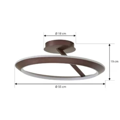 Lucande LED-Deckenleuchte Eldra, kaffeebraun, Ø 55 cm, CCT