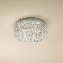 Lucande LED-Deckenleuchte Felias, chromfarben, Glas, Ø 35 cm