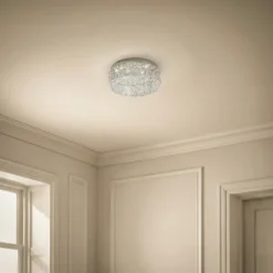 Lucande LED-Deckenleuchte Felias, chromfarben, Glas, Ø 35 cm