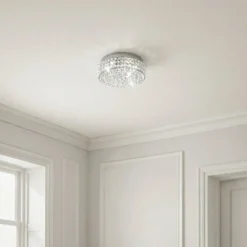 Lucande LED-Deckenleuchte Felias, chromfarben, Glas, Ø 35 cm