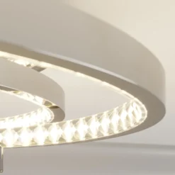 Lucande LED-Deckenleuchte Keely, chromfarben, Kristall, 45cm