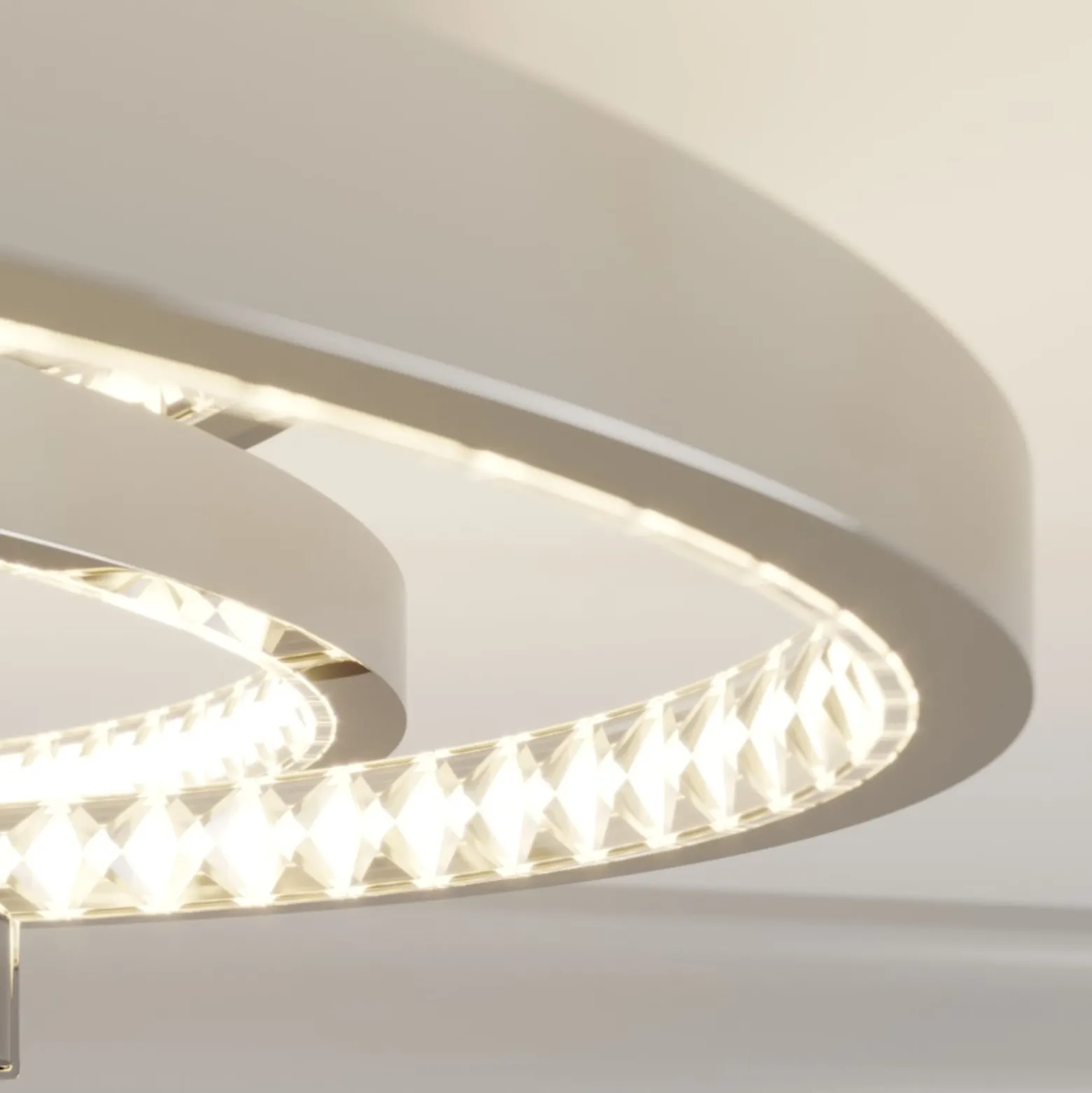 Lucande LED-Deckenleuchte Keely, chromfarben, Kristall, 45cm