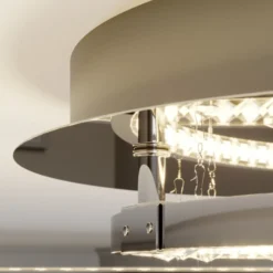 Lucande LED-Deckenleuchte Keely, chromfarben, Kristall, 45cm