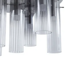 Lucande LED-Deckenleuchte Korvitha, 7-flammig, grau, Glas