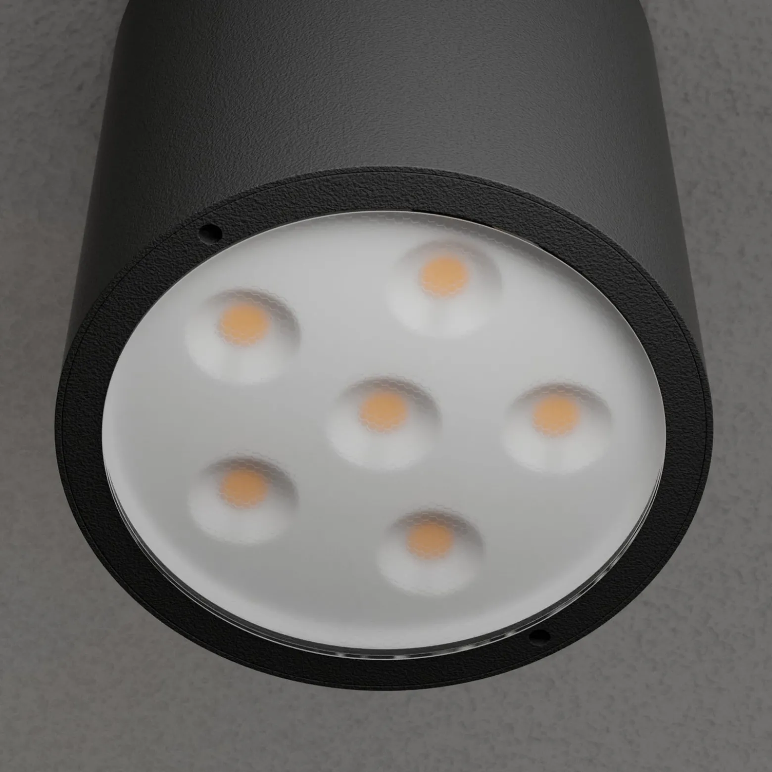 Lucande LED-Deckenleuchte Meret, rund, anthrazit, Metall
