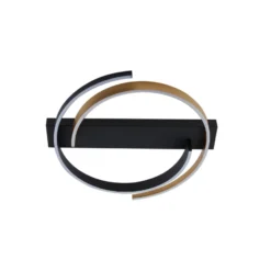 Lucande LED-Deckenleuchte Natsuma, schwarz/gold, Ø50 cm