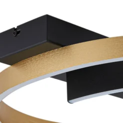 Lucande LED-Deckenleuchte Natsuma, schwarz/gold, Ø50 cm