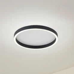 Lucande LED-Deckenleuchte Rotundo, Ø 40 cm, schwarz, dimmbar