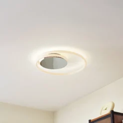 Lucande LED-Deckenleuchte Valenora, chrom/weiß, PC, Ø 44 cm
