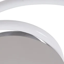 Lucande LED-Deckenleuchte Valenora, chrom/weiß, PC, Ø 44 cm