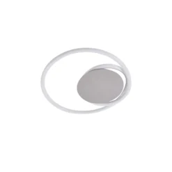 Lucande LED-Deckenleuchte Valenora, chrom/weiß, PC, Ø 44 cm