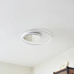 Lucande LED-Deckenleuchte Valenora, chrom/weiß, PC, Ø 44 cm