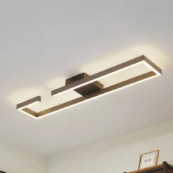 Lucande LED-Deckenleuchte Yvor, 100 cm, schwarz, Aluminium