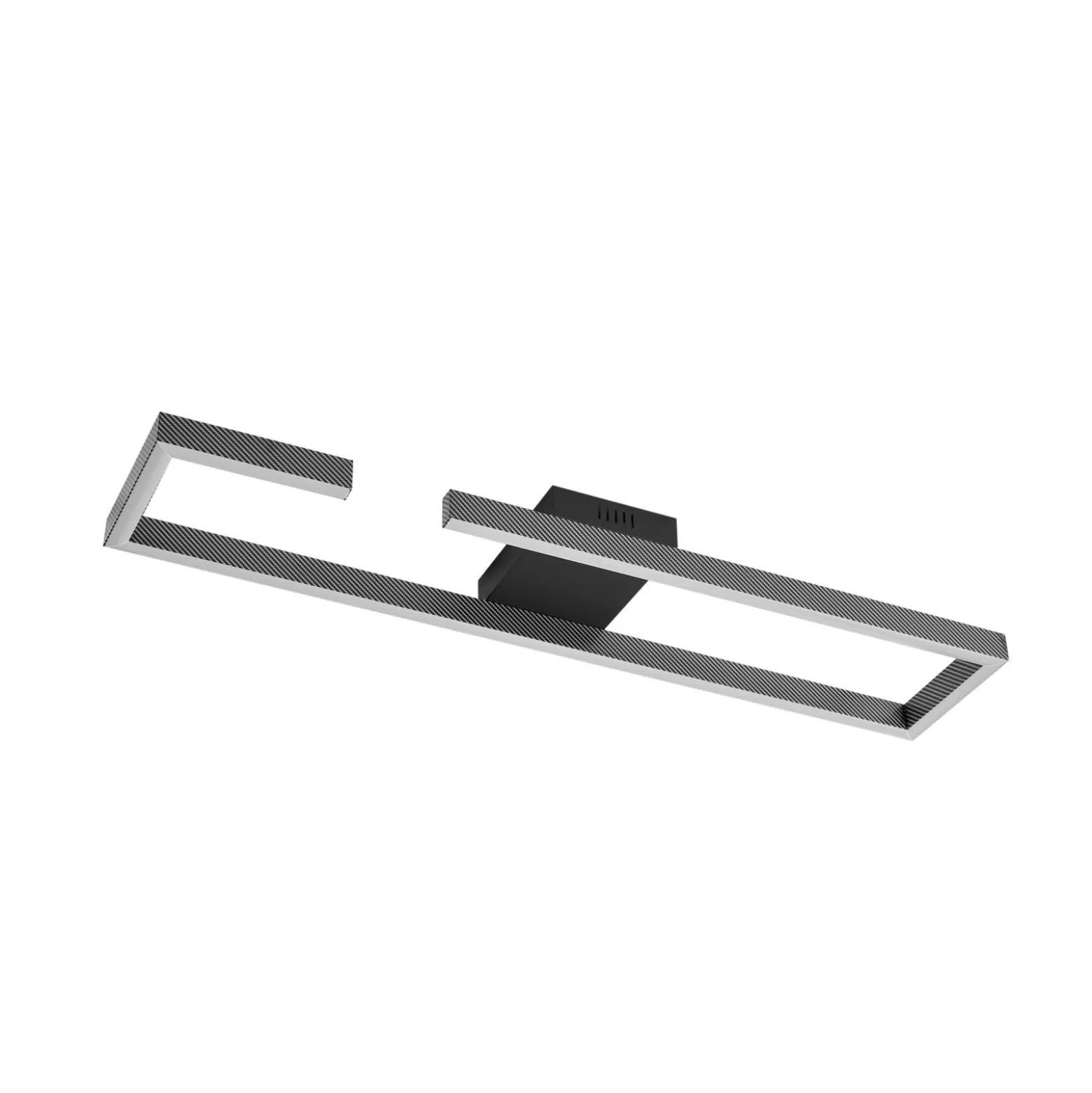 Lucande LED-Deckenleuchte Yvor, 100 cm, schwarz, Aluminium