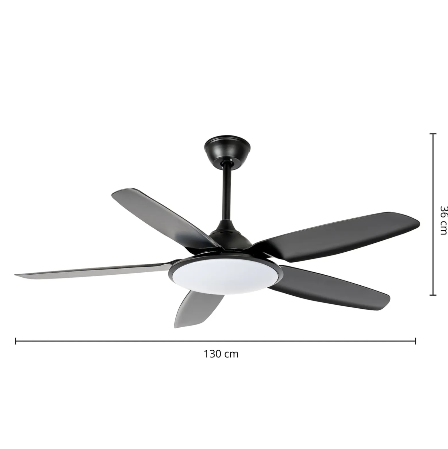 Lucande LED-Deckenventilator Divian, schwarz, DC, leise, CCT