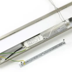 Lucande LED-Hängelampe Arnik, 120 cm, nickelfarben, dimmbar