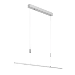 Lucande LED-Hängelampe Arnik, 120 cm, nickelfarben, dimmbar