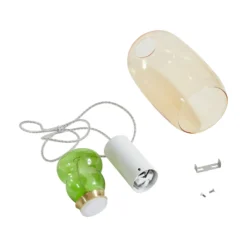 Lucande LED-Hängelampe Fay, gelb/hellgrün, Glas, Ø 15 cm