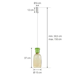 Lucande LED-Hängelampe Fay, gelb/hellgrün, Glas, Ø 15 cm