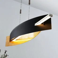 Lucande LED-Hängeleuchte Marija, 101 cm, schwarz, dimmbar