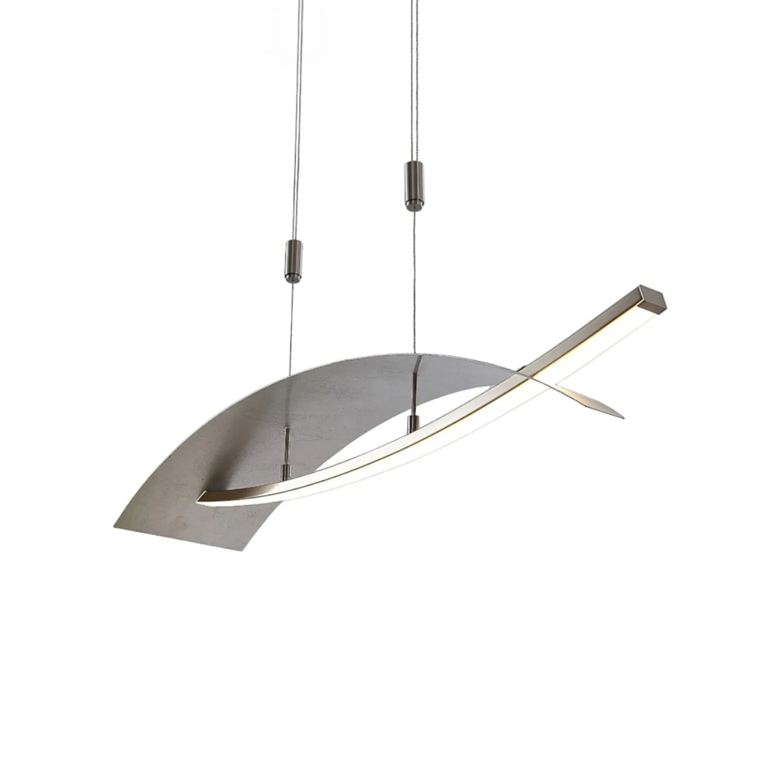Lucande LED-Hängeleuchte Marija, 91 cm, silber, dimmbar