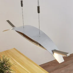 Lucande LED-Hängeleuchte Marija, 91 cm, silber, dimmbar