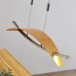 Lucande LED-Hängeleuchte Marija, 91 cm, goldfarben, dimmbar