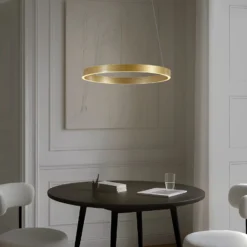Lucande LED-Hängeleuchte Yonam, Ø 60 cm, 1-flg., gold, CCT
