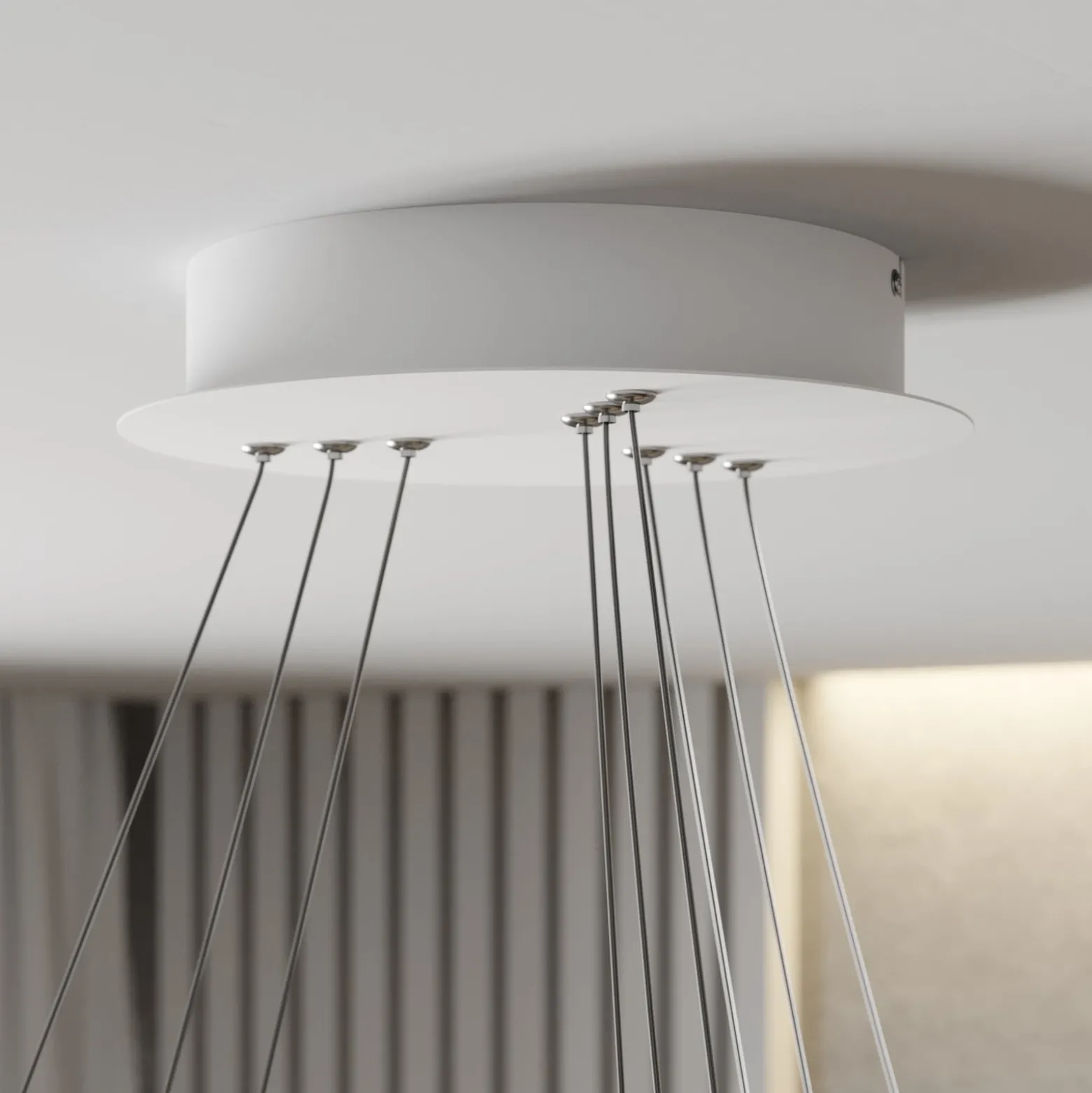 Lucande LED-Pendelleuchte Ezana, weiß, Metall, Ø 80cm