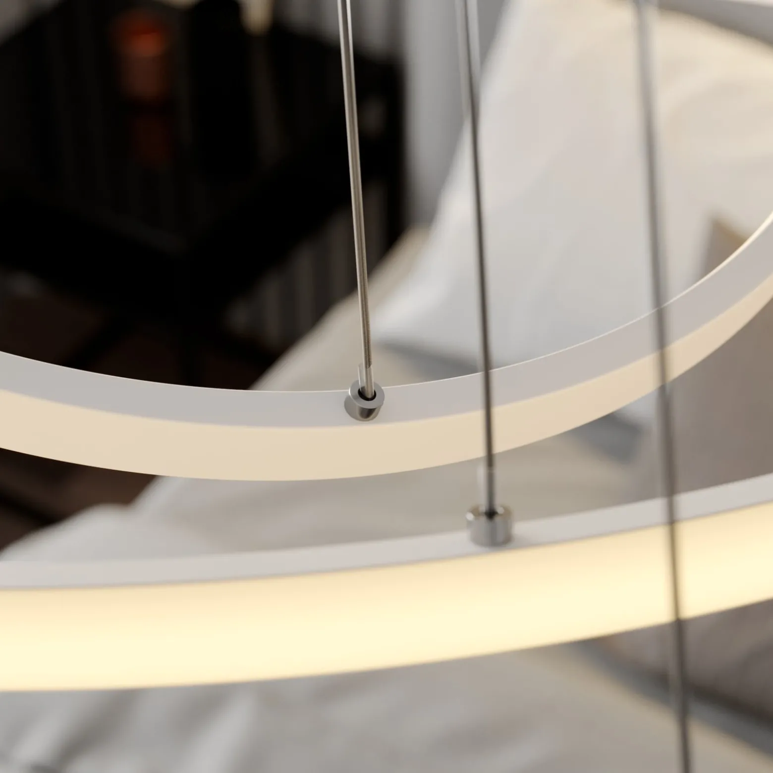 Lucande LED-Pendelleuchte Ezana, weiß, Metall, Ø 80cm