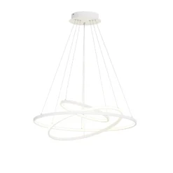 Lucande LED-Pendelleuchte Ezana, weiß, Metall, Ø 80cm