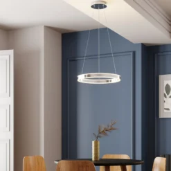 Lucande LED-Pendelleuchte Lyani, Ø 50 cm, chrom, dimmbar