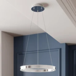 Lucande LED-Pendelleuchte Lyani, Ø 50 cm, chrom, dimmbar