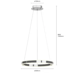 Lucande LED-Pendelleuchte Lyani, Ø 50 cm, chrom, dimmbar