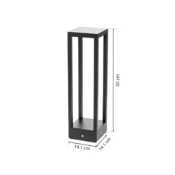 Lucande LED-Sockellampe Carlota, 50 cm, anthrazit, Aluminium