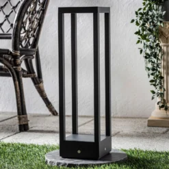 Lucande LED-Sockellampe Carlota, 50 cm, anthrazit, Aluminium