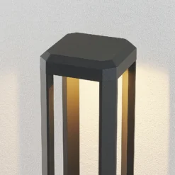 Lucande LED-Sockellampe Fery, anthrazit, Metall, 50cm, IP65