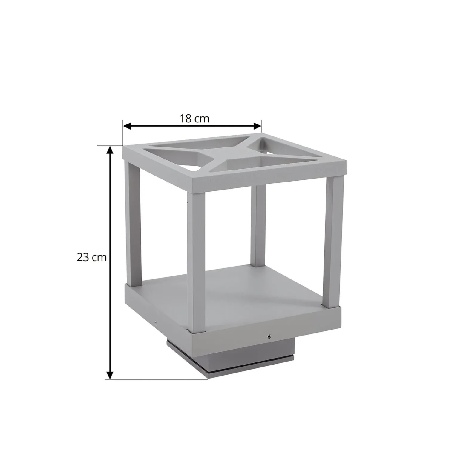 Lucande LED-Sockelleuchte Lealan, grau, Metall, 23 cm, IP54