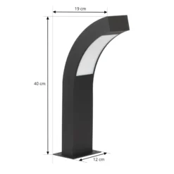 Lucande LED-Sockelleuchte Lennik, 40 cm, anthrazit, Metall