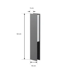 Lucande LED-Sockelleuchte Teerk, Höhe 50 cm, anthrazit, IP65