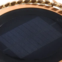 Lucande LED-Solar-Stehleuchte Eligio, Bambus, Ø 39 cm, RGB
