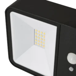 Lucande LED-Solarwandlampe Dava, 5 cm hoch, Alu, Sensor