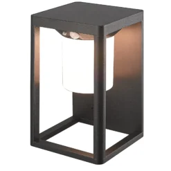 Lucande LED-Solar-Wandleuchte Tilena, schwarz, Alu, Sensor
