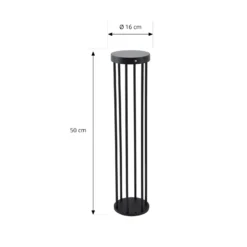 Lucande LED-Solar-Wegelampe Evelis, schwarz, Alu, Sensor