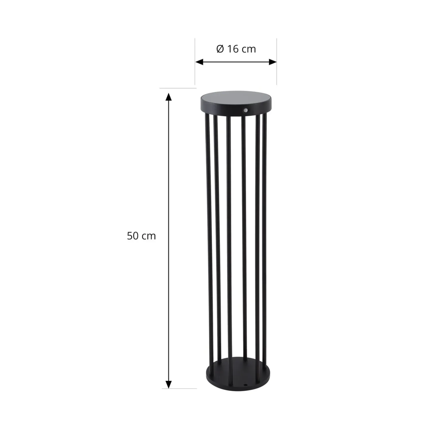 Lucande LED-Solar-Wegelampe Evelis, schwarz, Alu, Sensor
