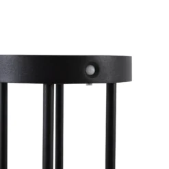 Lucande LED-Solar-Wegelampe Evelis, schwarz, Alu, Sensor
